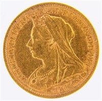 Coin 1900 Great Britain Half-Sovereign Gold Coin