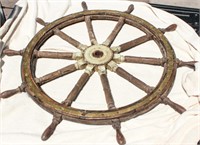 Genuine Wooden Ship / Boat Wheel Helm Steering