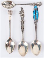4 Vintage Sterling Silver Souvenir Spoons