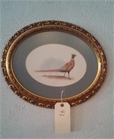 Pheasant print in beautiful oval frame