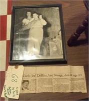 Three Stooges Curly Joe Derita signed photograph