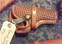 Tooled leather holster signed Geo Lawence Co