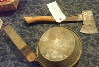 Old boy scout hatchet and mess kit