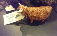 Very cool longhair Scottish cow figurine