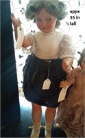Old vintage 35" walker doll