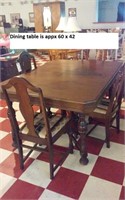 Dining table and 4 nicely upholstered chairs
