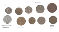 10 old foreign coins Nazi German Swastika France m