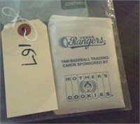 1988 Texas Rangers trade card set Mother's Cookies