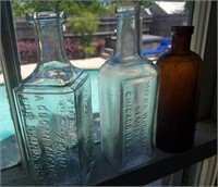 3 cork medicine bottles ca 1890-1910 Remedy Cure