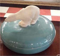 COOL Royal Haeger pottery USA polar bear bowl