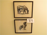 (2) Pc. Pencil/Charcoal Drawings By D. Schwartz ()