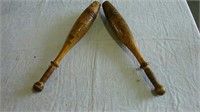 Wooden juggling / exercise clubs