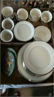 Two boxes of Lenox Solitaire dinnerware