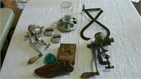 Ice tongs, chicken feeders, and miscellaneous