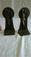 Pair of bronze Art Deco nude bookends