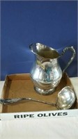 Silver plate pitcher and ladle