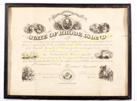 State of Rhode Island Civil War Recognition 1869