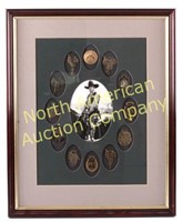 Framed Old Western Watch Fob Collection