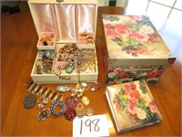 Large Asst. of Costume Jewelry with Jewelry Box, m