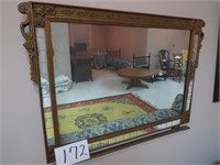 Antique Gold Framed Mirror w/Decorative Mirror y
