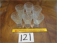 Set of 6 Antique Glass Fostoria Goblets