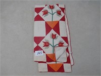 Hand stitched Quilt – Applique Tulip – Full Size