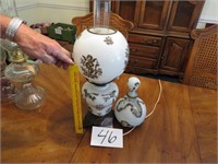 Antique Decorative Cherub Globe Lamp w/matching Gr
