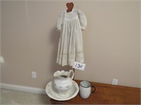 Antique White Child’s Dress w/Stand – Pitcher & W)