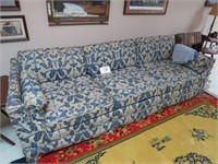 Blue Floral Pattern Sofa – 92.5” Long