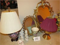 8 Item Lot with 1 Wall Mirror, Mirror w/Stand, 2 e