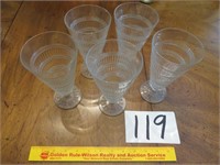 Set of 5 Antique White Ice Tea Glasses