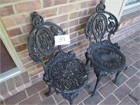 (2) Cast Iron Porch Chairs