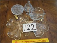 5 Pc. Glass Set – 3 Relish Dishes & 2 Candy Dishes