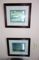 2 PC. FRAMED IRIDESCENT STYLE PRINTS - CHINESE