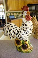 COLORFUL CERAMIC ROOSTER - 18" TALL