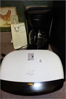 3 PC. SMALL APPLIANCES: GEORGE FOREMAN GRILL,