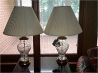 Set of 2 Brass Bottomed Table Lamps