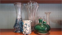 Assorted Vases & Double Oil Candle