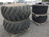 (4) John Deere 6400 Series Flotation Tires & Rims