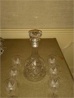 Crystal Decanter s/6 Sherry glasses