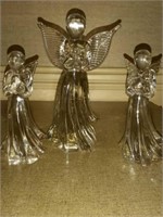 S/3 Handmade Crystal  Angels