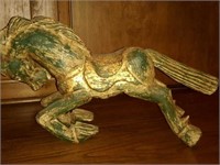 Large Wooden Horse Figurine
