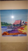 Boathouse Watercolor by Viles