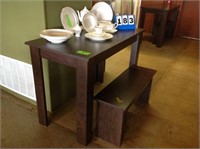 2 HEAVY DISPLAY TABLES (DOES NOT INCLUDE DISHWARE)