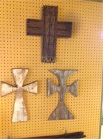 3 CROSSES FROM RECLAIMED WOOD