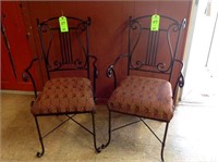 HEAVY WROUGHT IRON  ARM CHAIRS