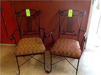 HEAVY WROUGHT IRON  ARM CHAIRS