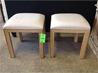 UPHOLSTERED SQUARE STOOLS 18" X 18" X 19" H