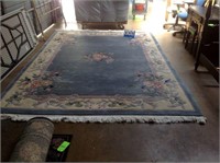PLUSH ABUSSON BLUE AREA RUG-APPROX 11'8" X 7'11"