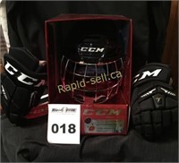 CCM Hockey Helmet/Hockey Gloves
